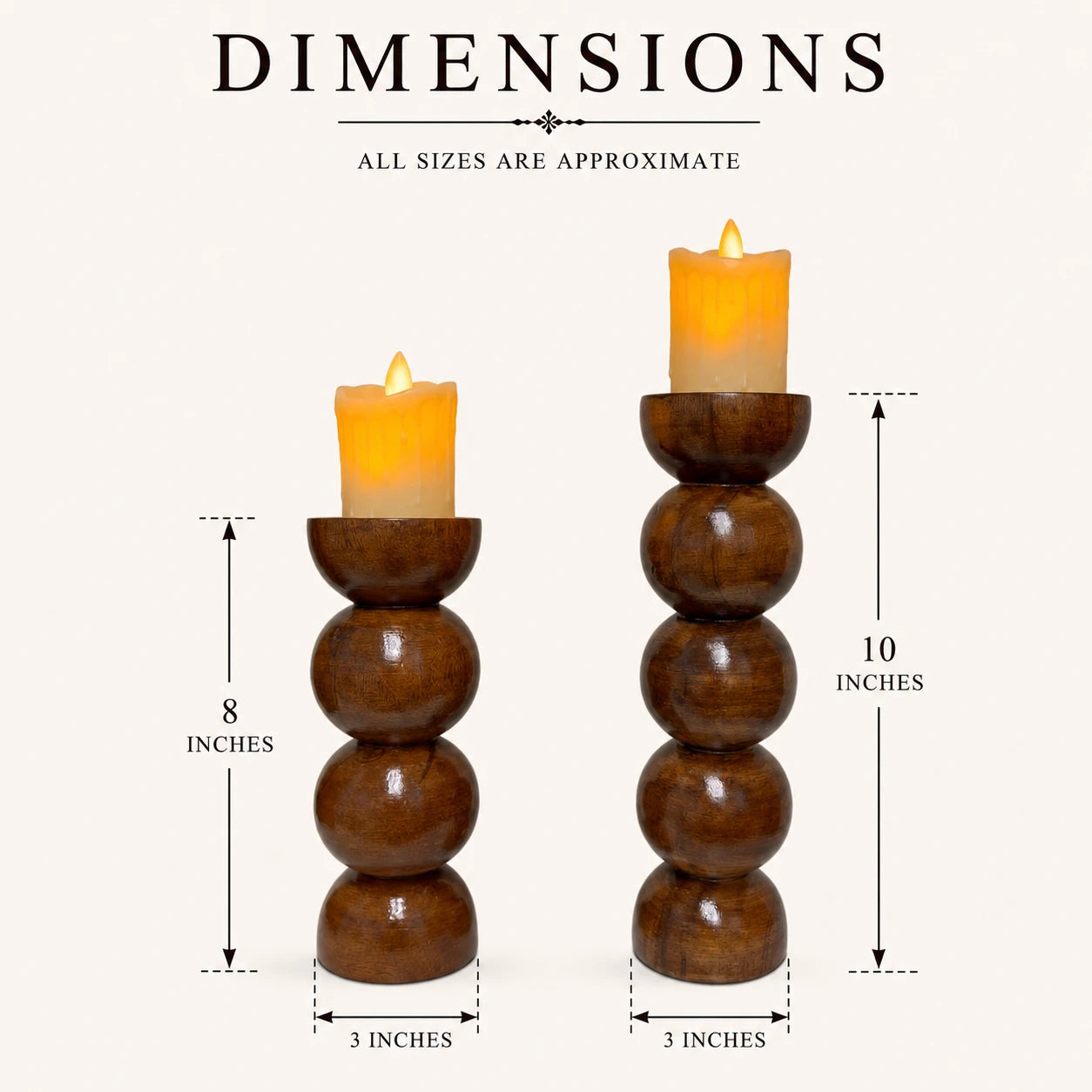 Premium Sheesham Wooden Candle Holder Set (2 Pieces)