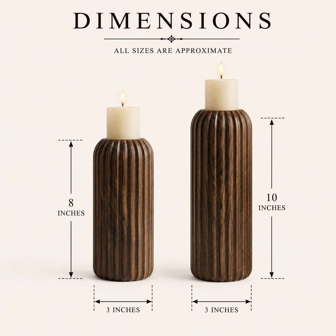 Fluted Candle Holder Set (2)
