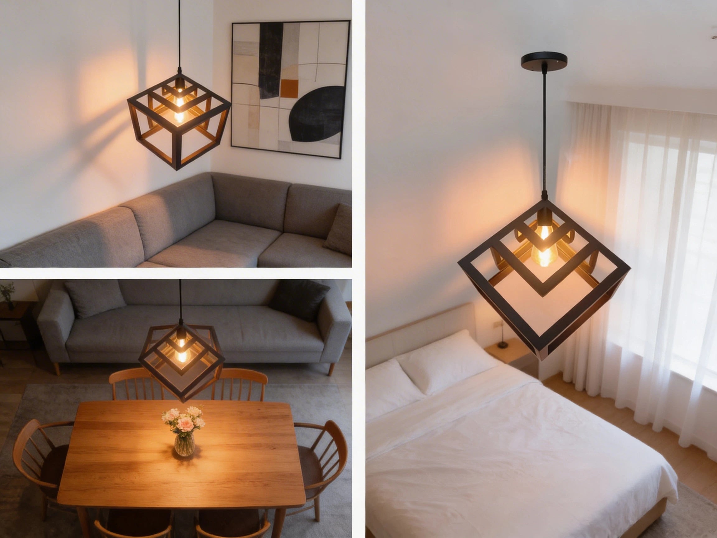 Industrial Geometric Box Pendant Lamp