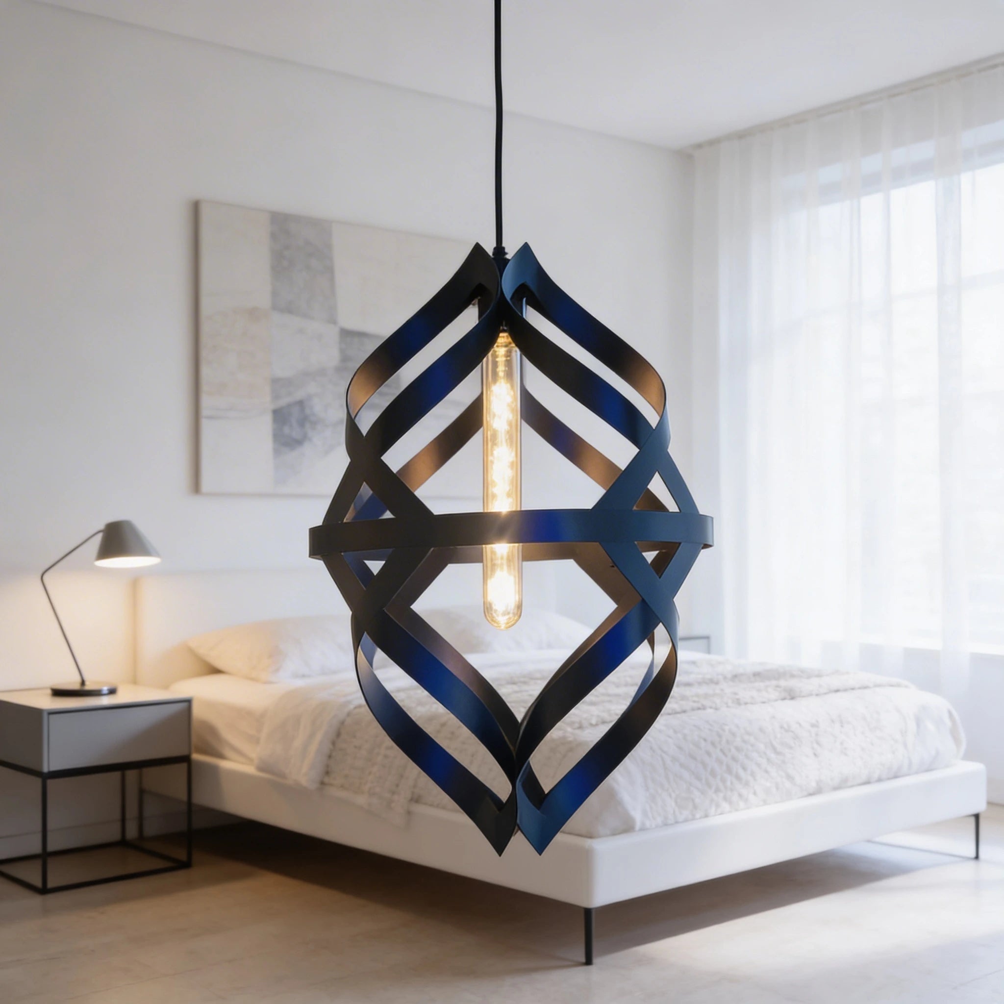 Big Flower Twisted Metal Hanging Chandelier