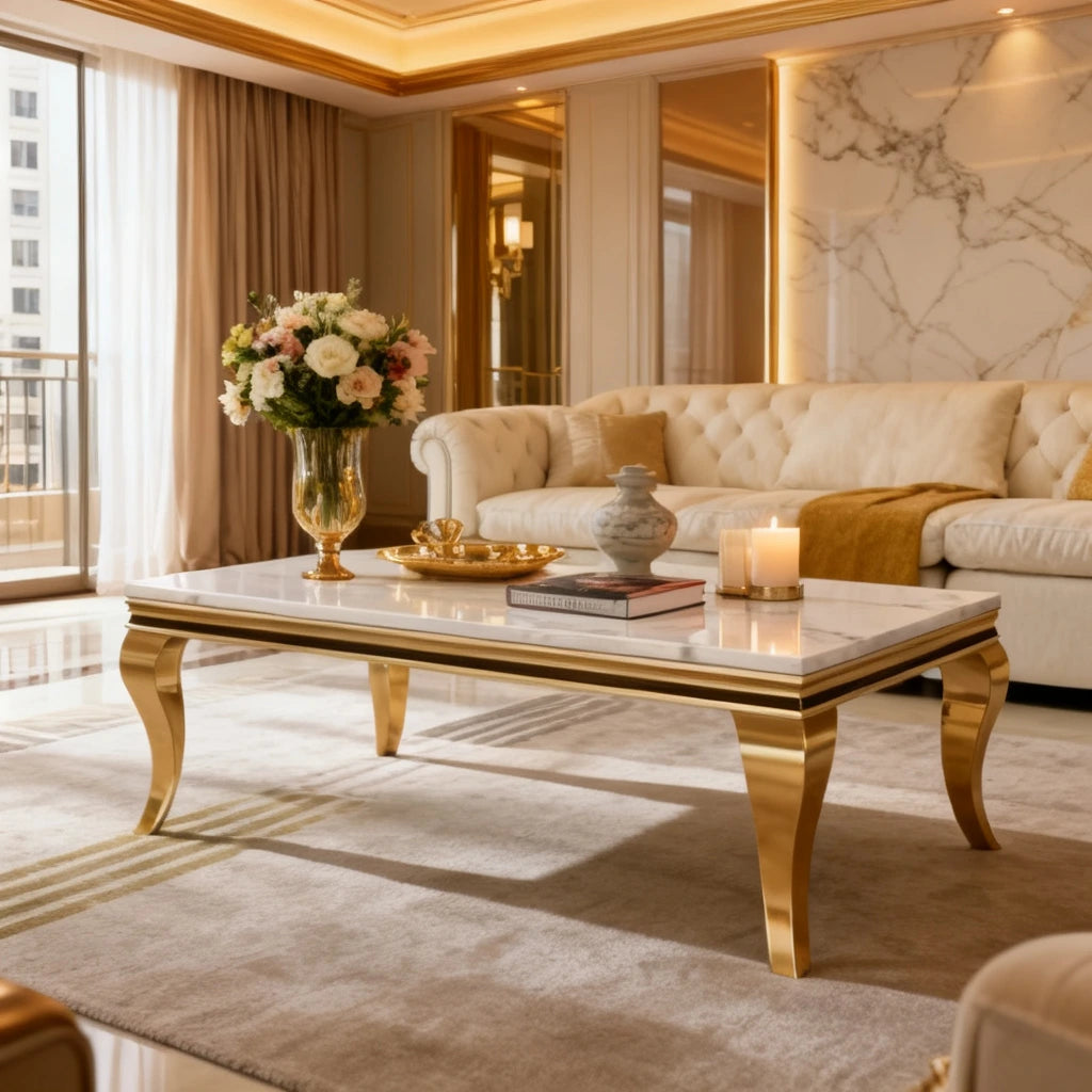 Luxury Gold Center Table for Living Room