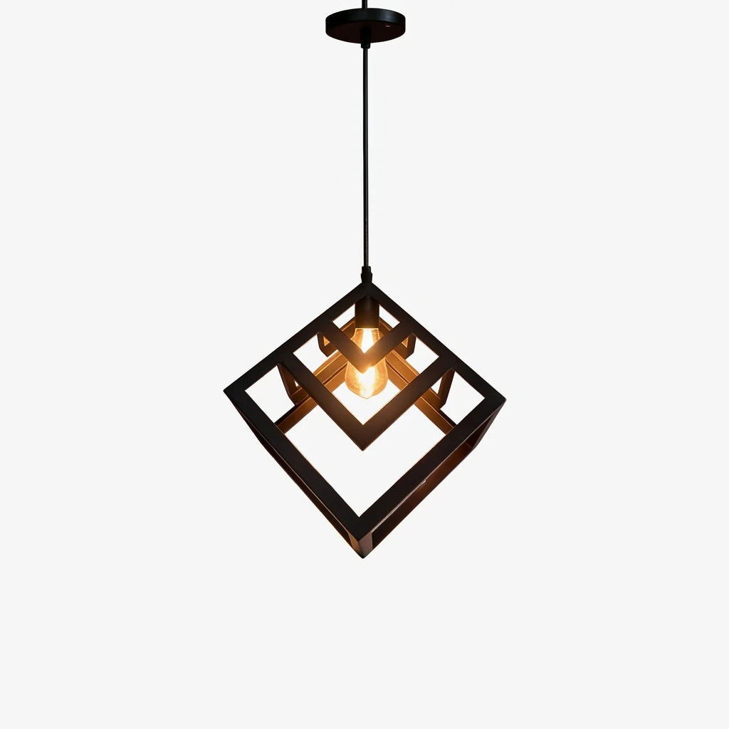 Industrial Geometric Box Pendant Lamp