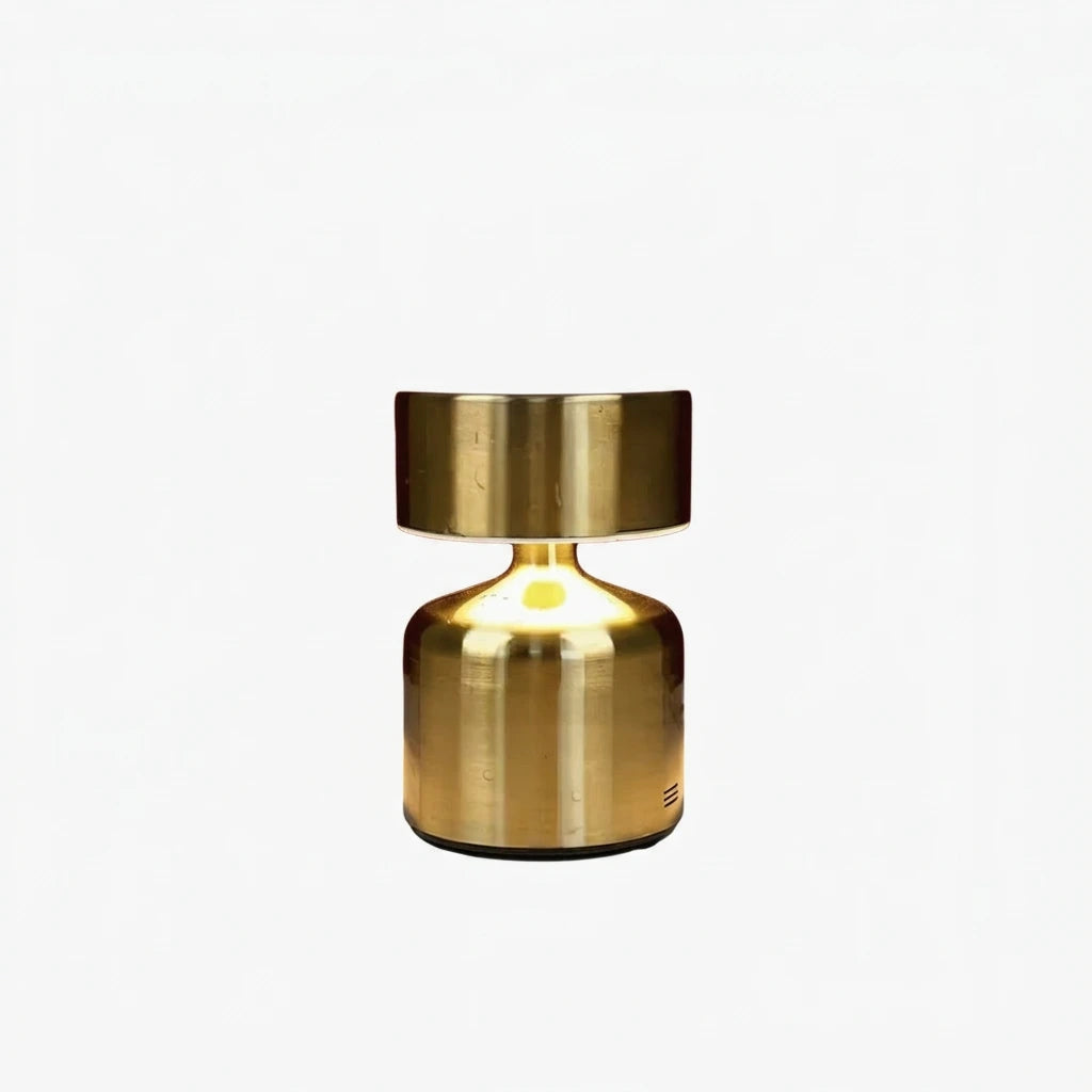 Modern Luxe Brass Cordless Table Lamp | Dimmable Touch Sensor LED Bedside Light