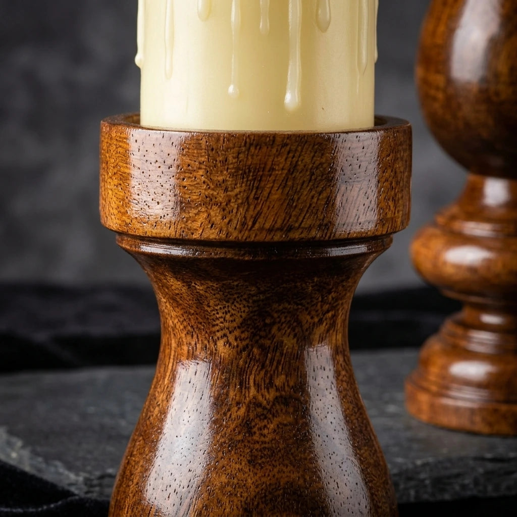 Sheesham Candle Holder Set (2)