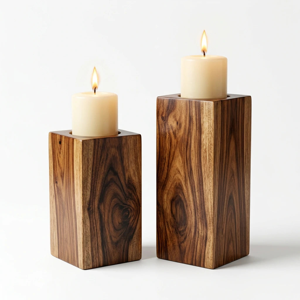 Rustic Candle Holder Set (2)