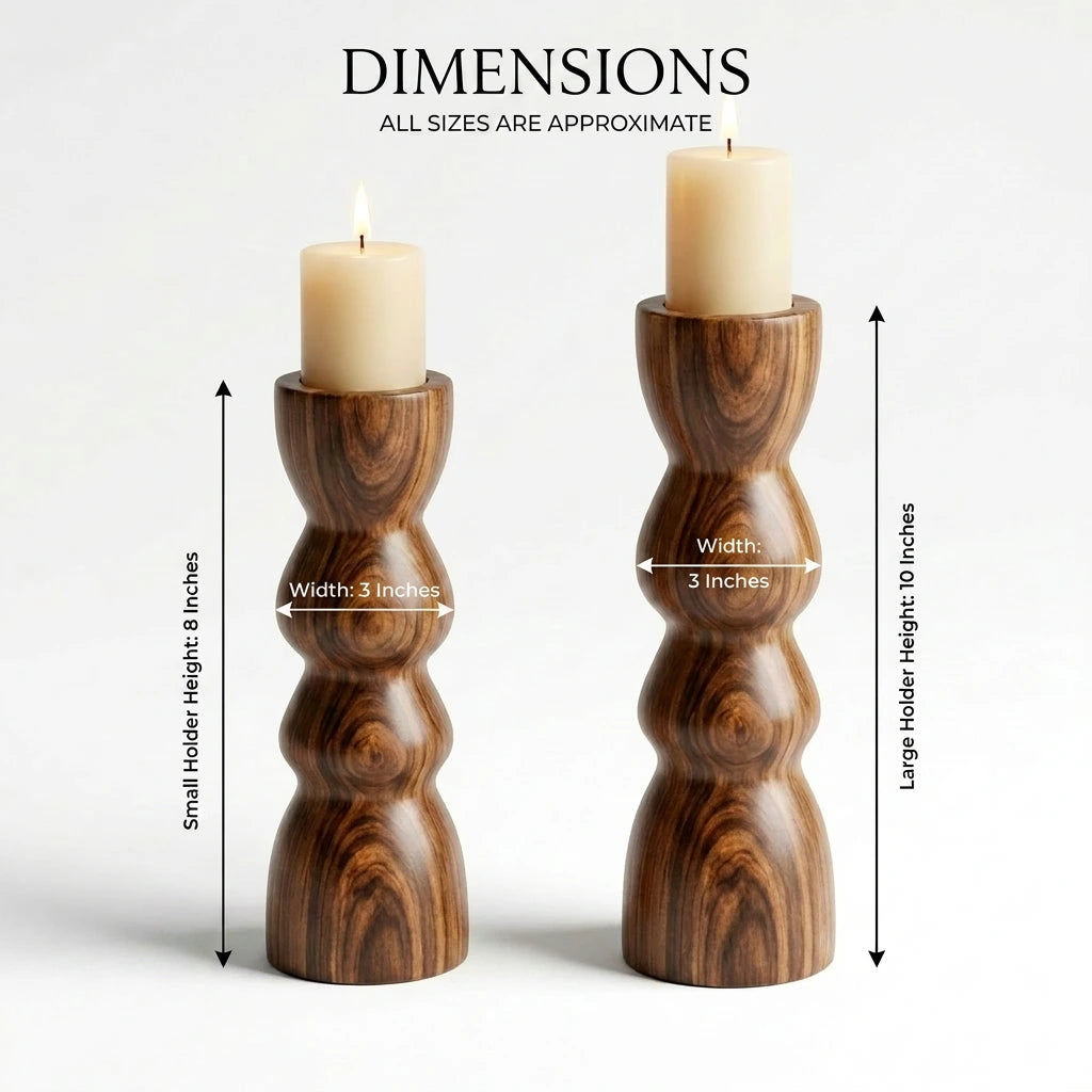 Curved Totem Candle Holder Set (2)