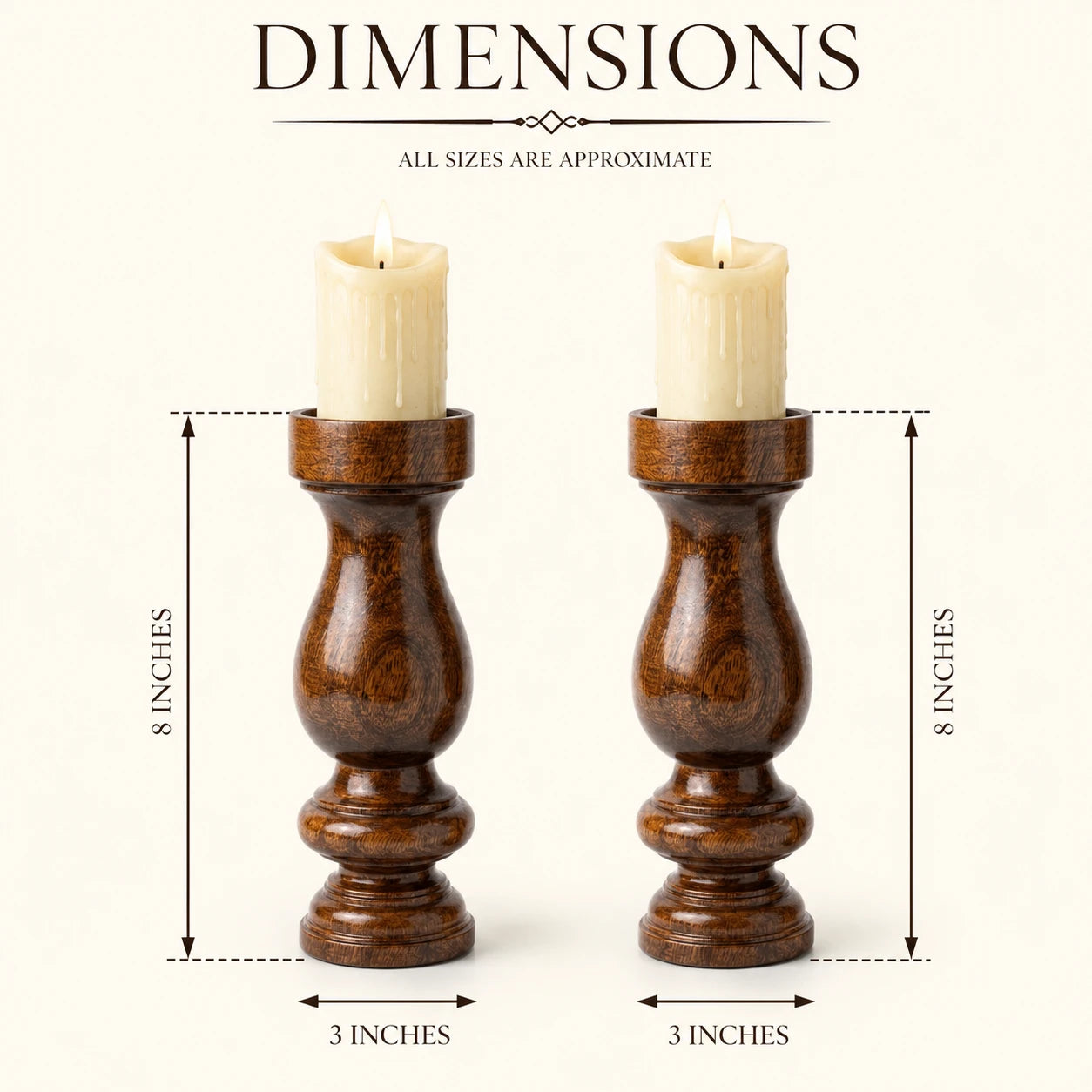 Sheesham Candle Holder Set (2)